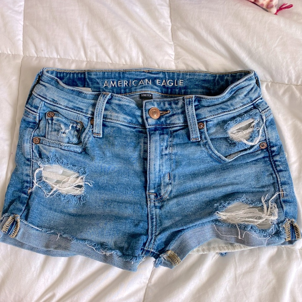 00 AMERICAN EAGLE RIPPED JEAN SHORTS!! 🌞🍉🌻